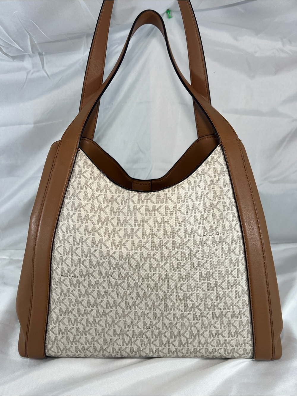 Michael Kors Rosemary Large Logo Shoulder Bag Vanilla Acorn Matching Wallet - Picture 4 of 16